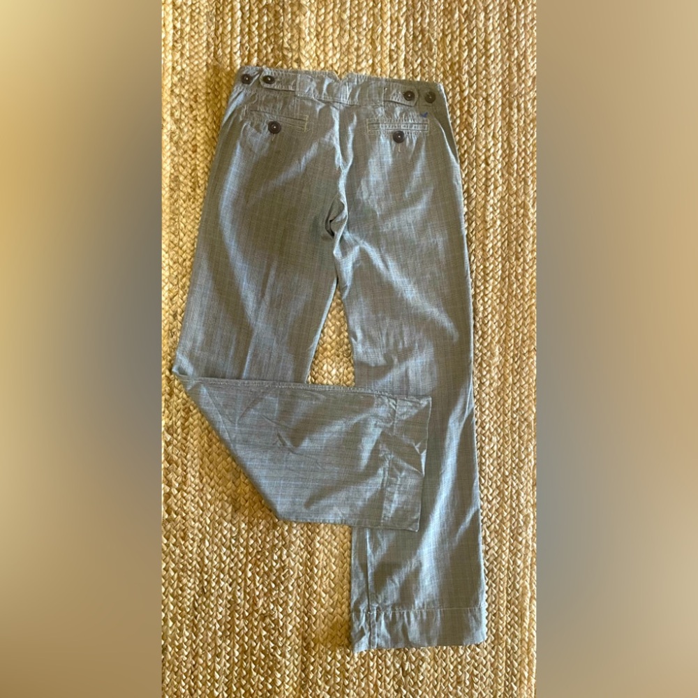 American Eagle Low Rise Pants Womens Gray Plaid Zip Sz 4 NEW - Picture 2 of 6